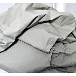 Restoration Hardware 210 percale Italian mist grey king duvet cover